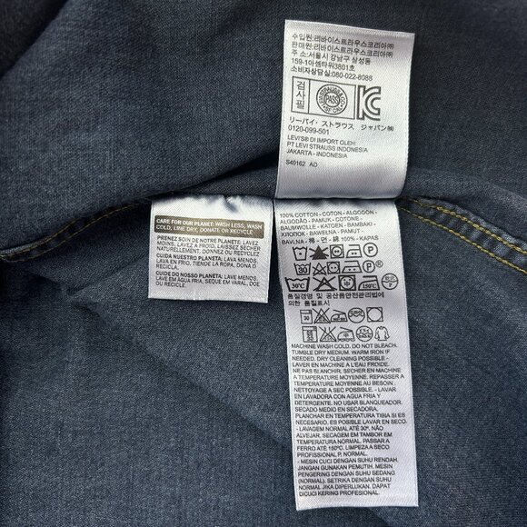 Levi’s Western Denim Women Shirt Indigo Navy Blue — Medium M - Picture 10 of 11